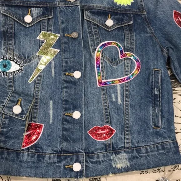 Bagatelle Embellished Oversized Denim Jacket - Picture 8 of 11